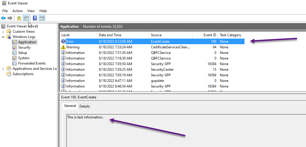 Log entry showing up in Windows Event Viewer