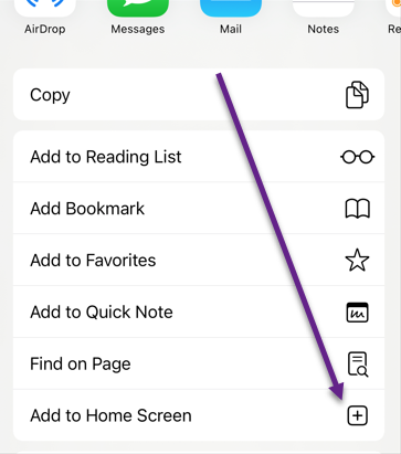 Add Ozzu to home screen on iOS
