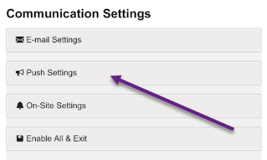 Ozzu Push settings