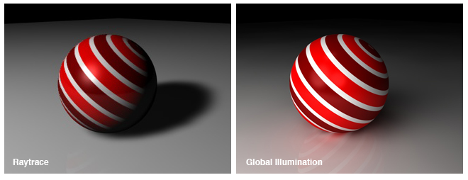 Ball image using raytracing and global illumination