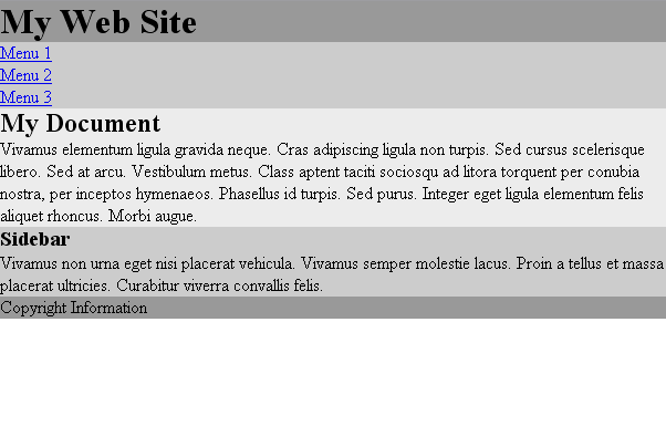 Figure 2 - Semantic markup with minimal styling. (Firefox 2.0.0.12)