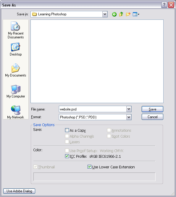 Figure 8 - The save file dialog