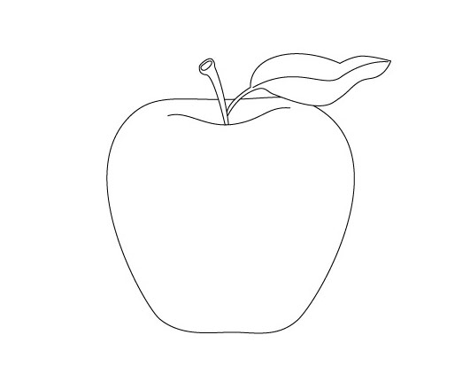 Outline of apple drawing