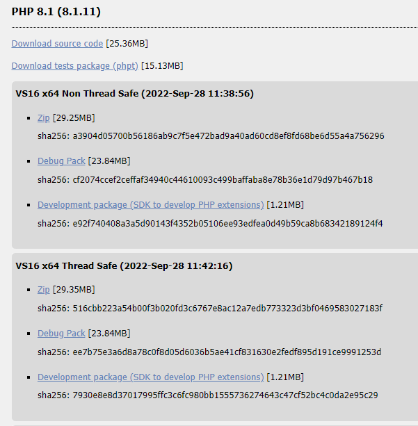 PHP Download Options