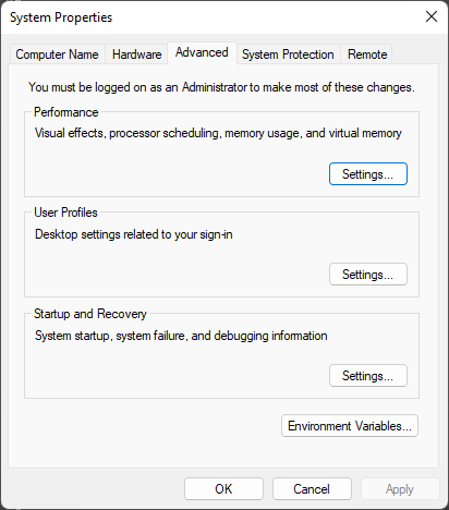 System Properties