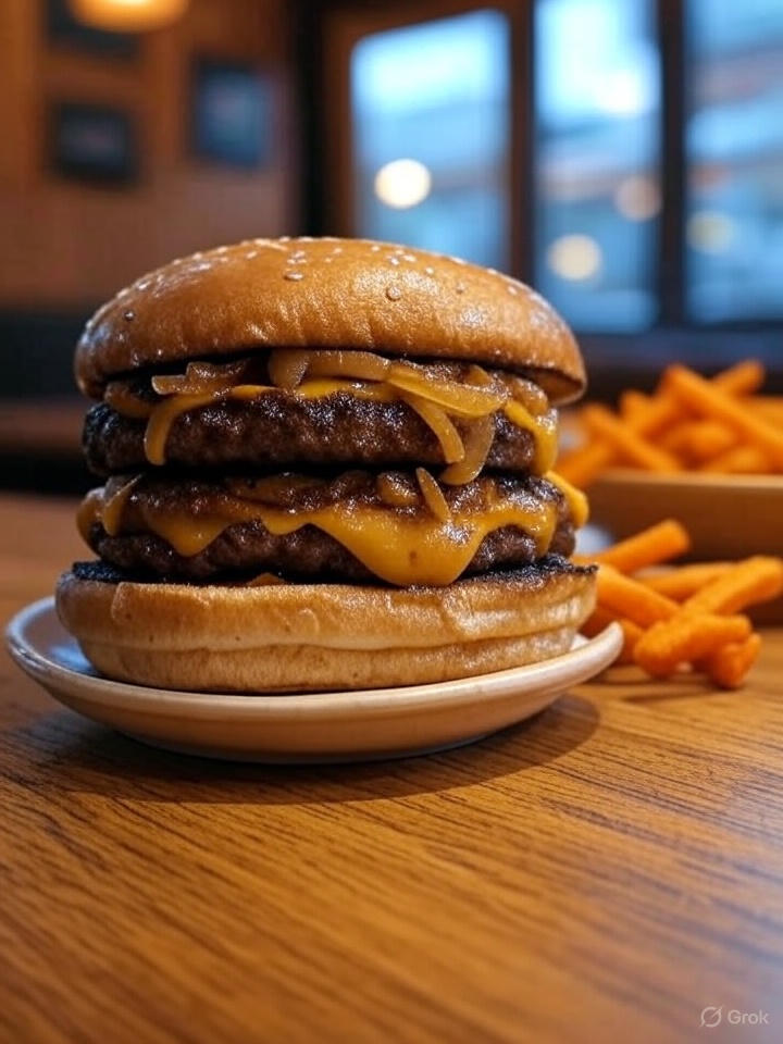 First of three AI generated smash burgers.