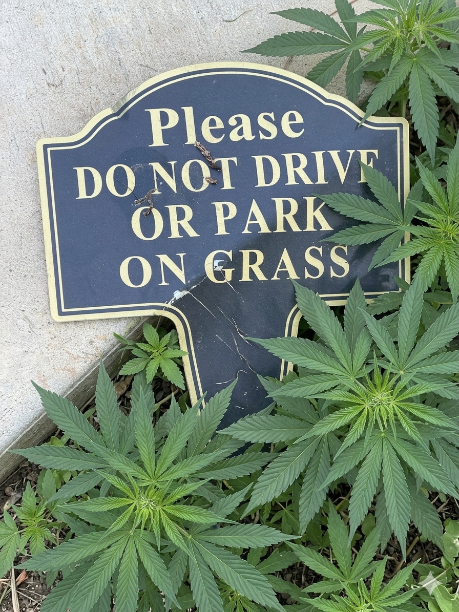 AI version of sign with grass